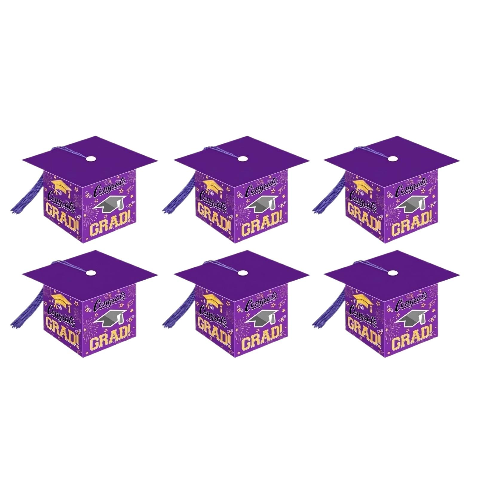 

Graduation Doctoral Cap Box Surprise Candy Packaging Bags & Gift Storage Bags For Graduation Party One Size фиолетовый
