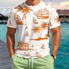 Men's Tropical T Shirt Short Sleeve T Shirt 3D Print Crew Neck Shirt Vacation