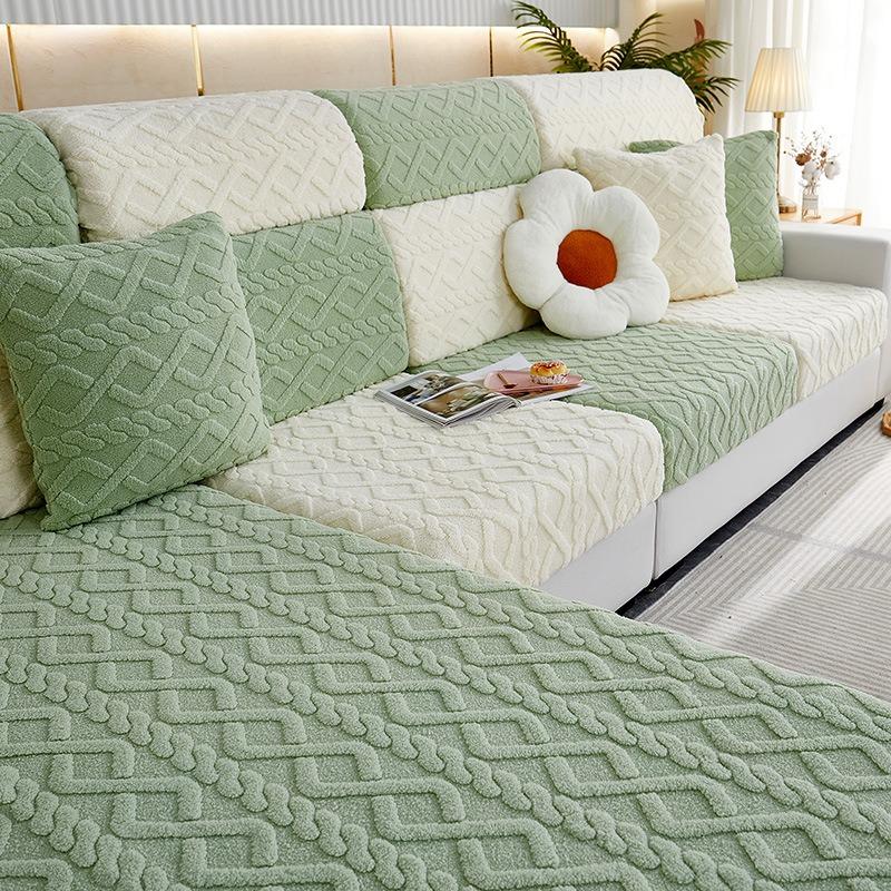 Winter Thick Plush Sofa Cover All Inclusive Anti Slip Detachable Washable Sofa Cover High Elasticity Furniture Protective Cover