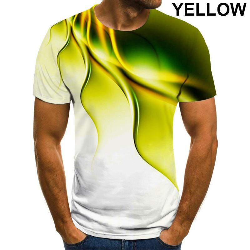 Men's summer new geometric pattern 3D print fashion short-sleeve top, casual short-sleeve for men and women 