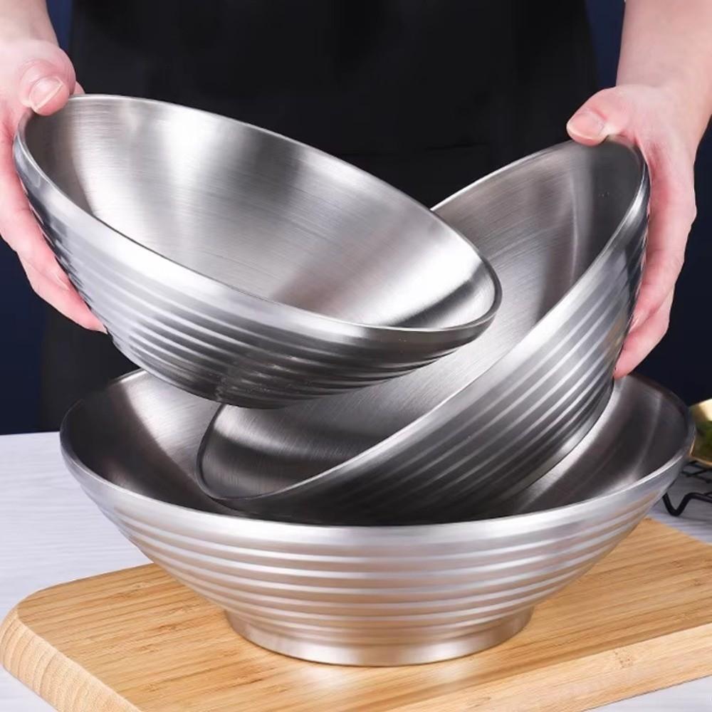 Double Ramen Bowl 304 Stainless Steel Japanese Bowl New Double Layer Rice Bowl  Rice Salad