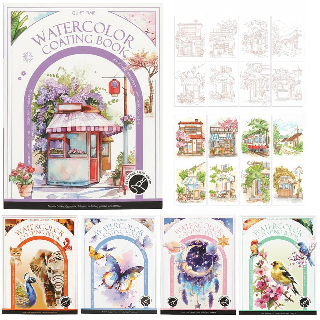 Watercolor Painting Set with 12 Colors Paint Cakes and Brush Watercolor Workbook for Adults Beginners Art Supplies Better Gifts