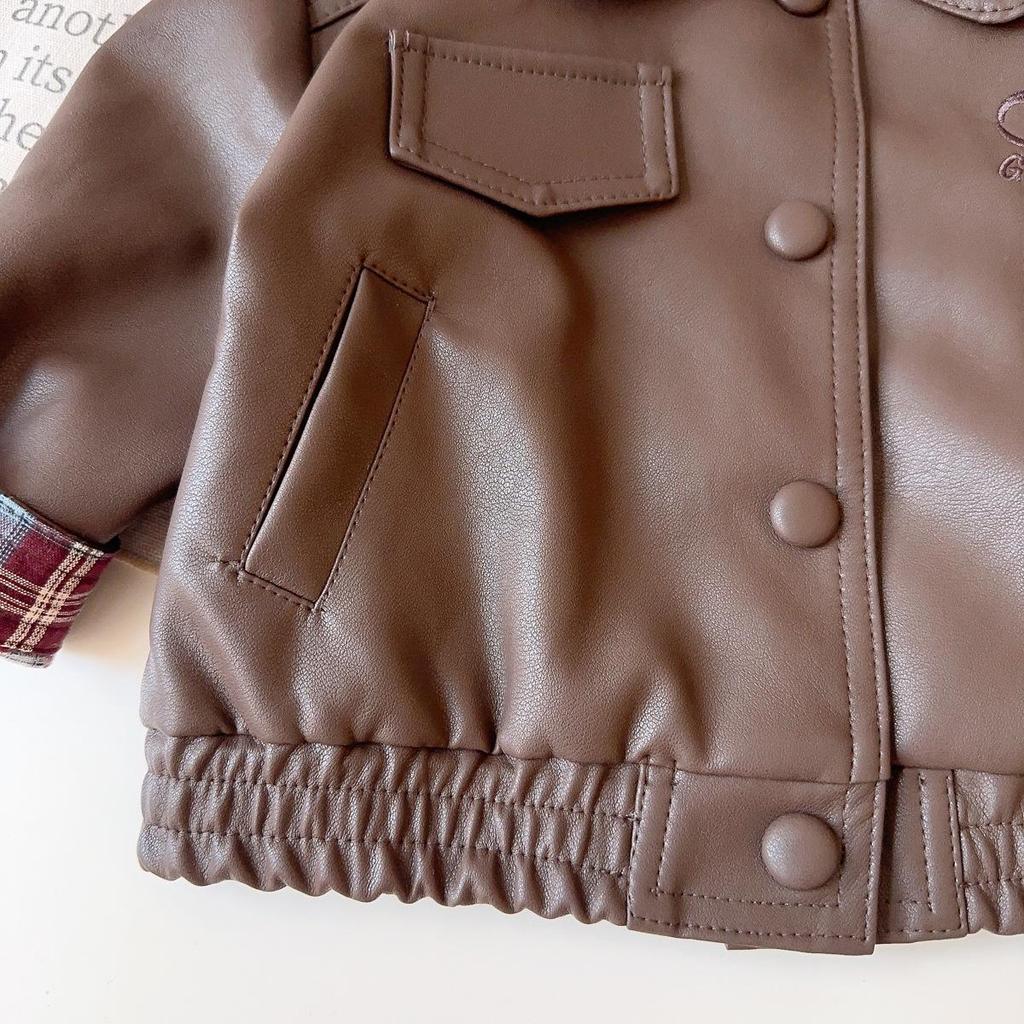 Korean-Style Girls' Leather Jacket - Spring/Autumn Fashionable Casual Coat BQB015