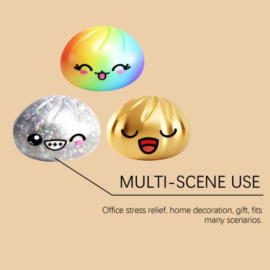 Cartoon-Ausdruck Dampfbrötchen Spielzeug Stressabbau Mini-Knödel Quetsch-Sensorikspielzeug Weicher Stressball Simulierte Teigkugel Fidget-Spielzeug