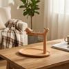 Countertop Accessory Holder SpaceSaving Beech Wood Desktop Organizer with Metal Pegs for Bedroom