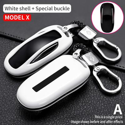ABS Kohlefaser Auto Fernbedienung Schlüsselhülle Abdeckung für Tesla Model 3 Model S Model X Smart Key Tasche Schlüssel Geschützter Halter Schale Zubehör