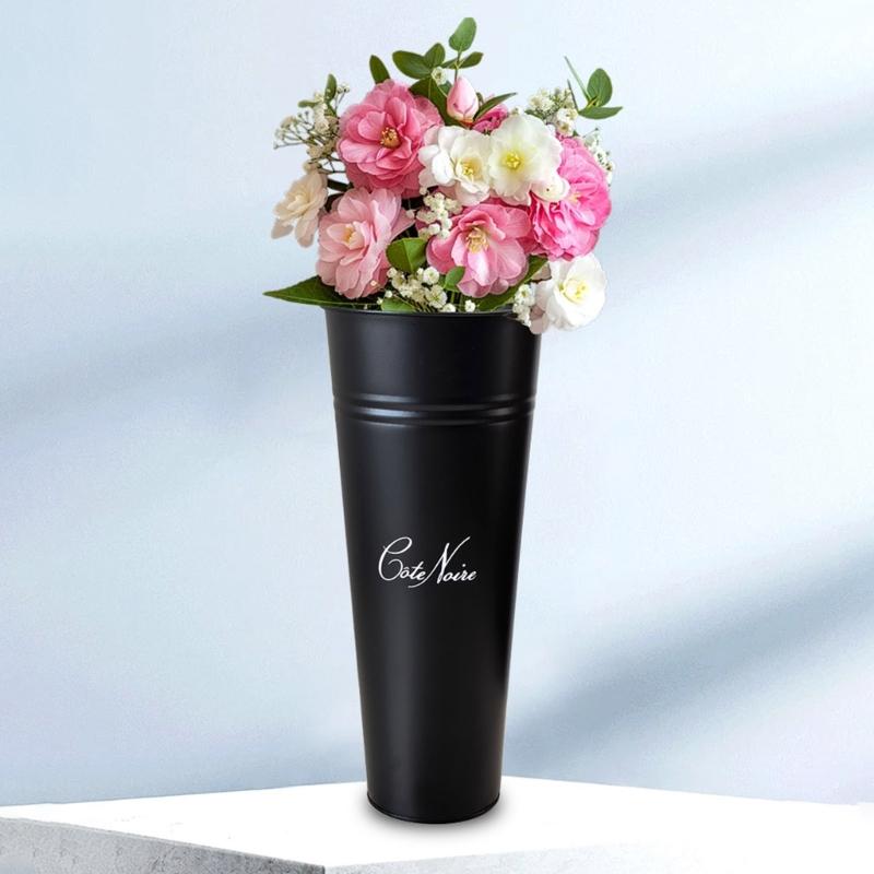 Vaso Fioriera in Acciaio Zincato Vintage Secchio Decorativo Multiuso Per Fiori Piante Facile da Spostare Casa Giardino Uso Esterno