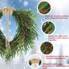 Yunhui Christmas Wreath with Red Berries and Bow – PE Norfolk Pine Greenery