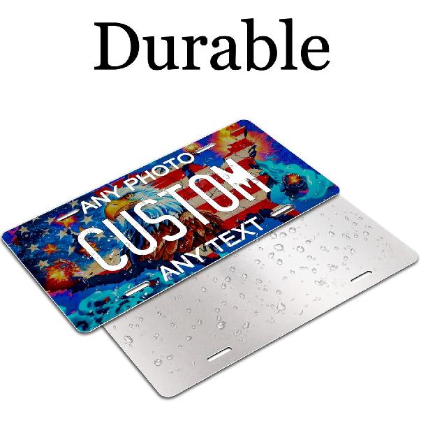 Metal  License Plate - 6X12 Inch - Personalized License Plate For Front Of Car - Decorative Auto Accessories Car Tags (3. Upload Design)