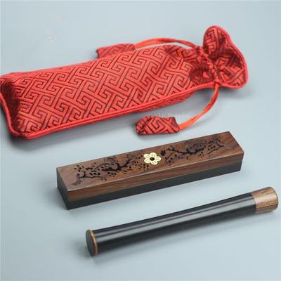 Wooden Incense Box Incense Tube Short Cloth Bag Set/Portable Hollowed-out Carved Patterns Home Air Purification Religious Items