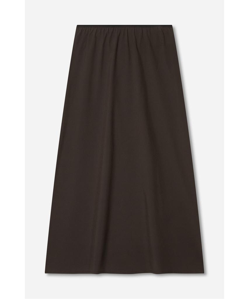Jaa [Jaah] Elastic Waist Long Skirt Dark Brown