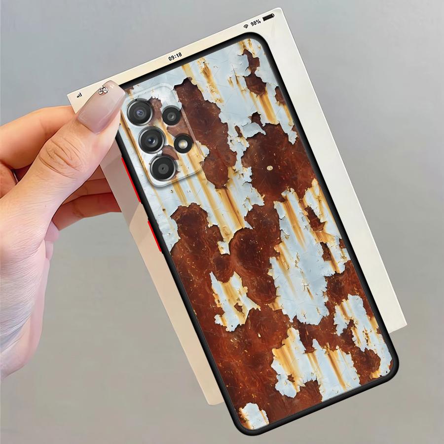Retro Rust Design Soft Cover Case for Galaxy A32 A73 A25 A26 A21 A52 A71 A22 A31 A36 A72 A23 A56