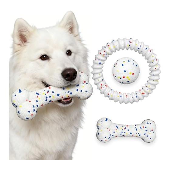 Dog Toy Dog Ball Dog Frisbee Board Popular Dog Toy Rugby Durable Chew Sturdy Ball Hoop Large Dog Frisbee Bone Shaped Puller Rubber ETPU