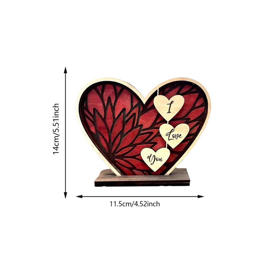 Valentinstag Herz Holzschild Holzherzförmige Tischdeko Romantische Valentinstagsdeko Herzförmige Deko Für