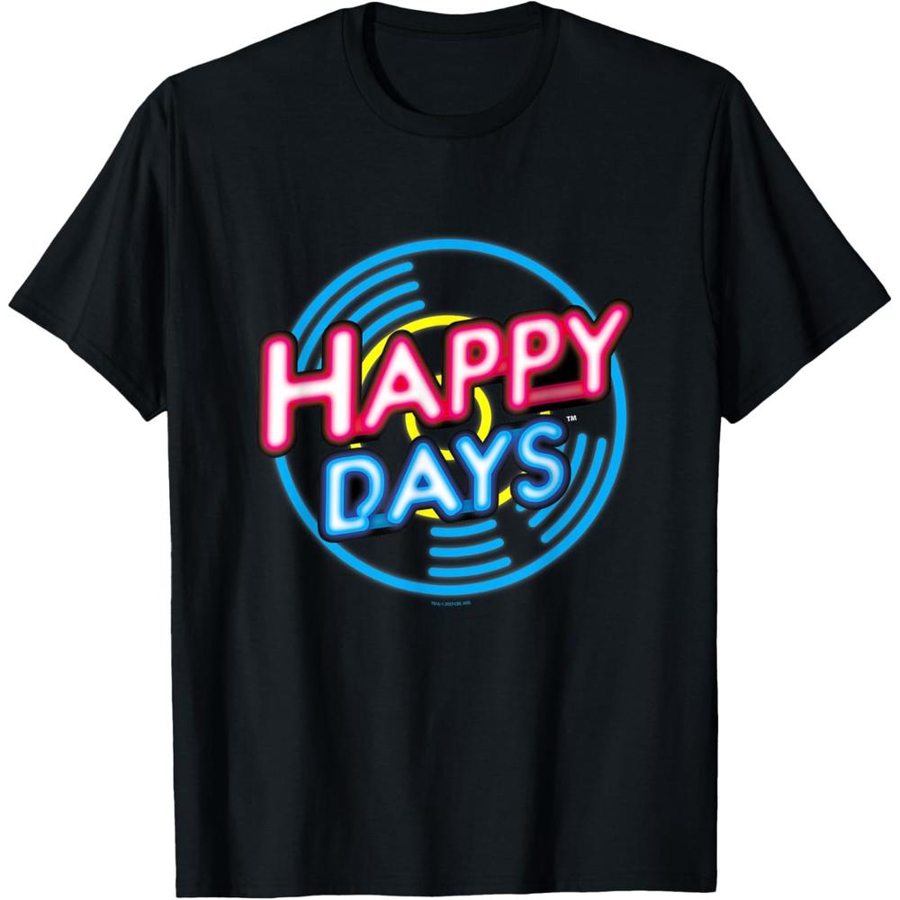 Happy Days - HD Logo With Vinyl Cotton Men T Shirt XS чёрный