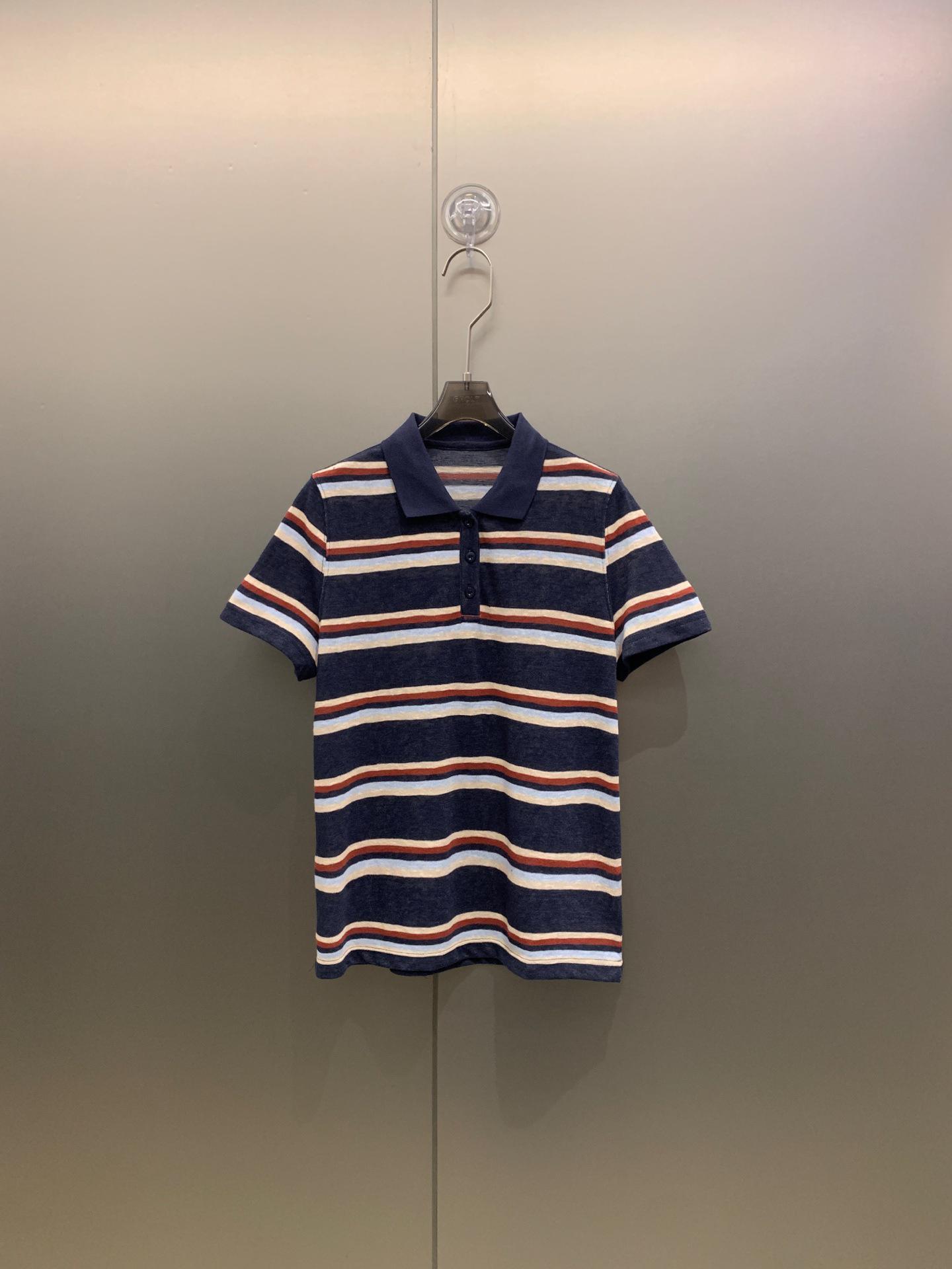 

Women s Classic Striped Polo Shirt - Versatile & Stylish College Style Medium темно-синього кольору