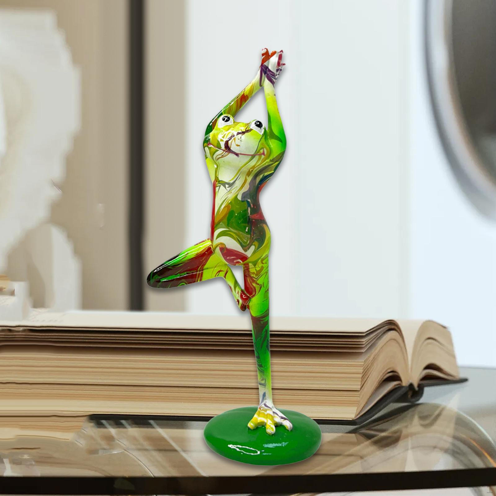 

Frog Figurine Resin Craft Collectible for Home Office Centerpiece yellow green