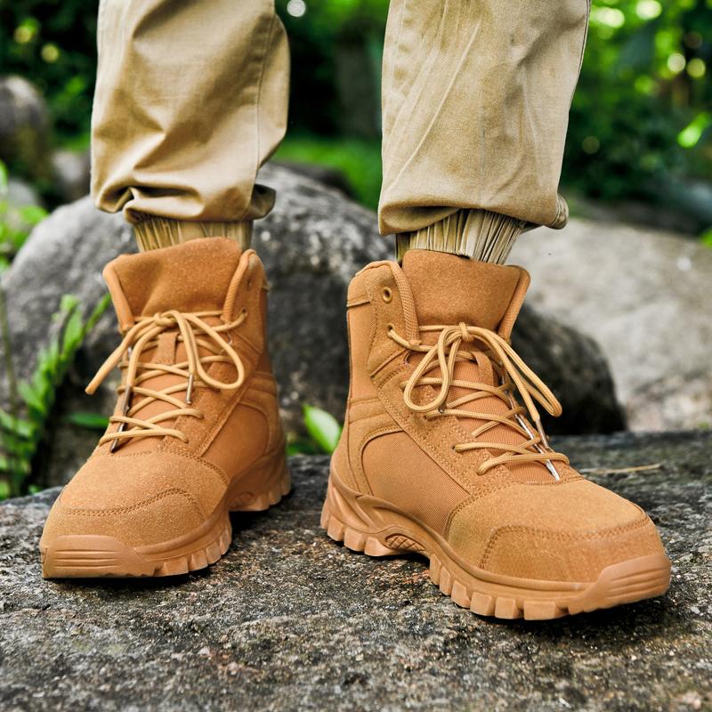 Fashion Outdoor Boots Couples Training Work Boots High-top Hiking Sports Shoes Field Practice Shoes Battlefield Combat Boots