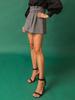 European & American Houndstooth High-Waist Belted Slimming Women's Autumn/Winter Shorts