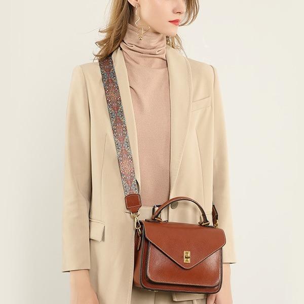 Bag Leather Cowhide New High-end Simple Fashion Temperament Women's Bag Portable Shoulder Crossbody