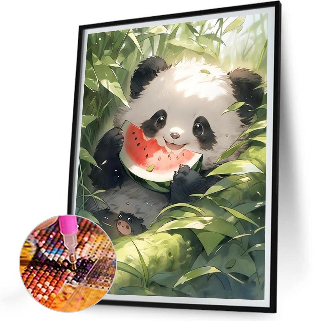 Panda Full DIY 5D Round Drill Gem Art Diamond Painting Kits for Adults/Beginners Gift Idea Home Decor Diamond Painting Gem Art