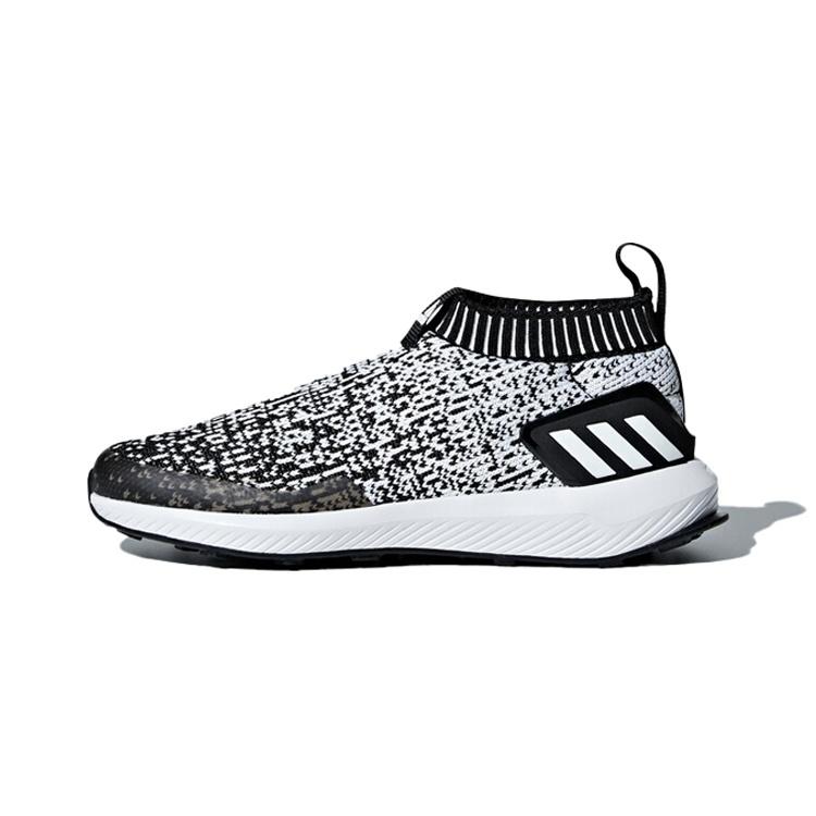 Adidas Rapidarun Mesh Comfortable Slip Resistant Low top Kids' Running Shoes Black White Children Aged 3 7 Years Old D97544