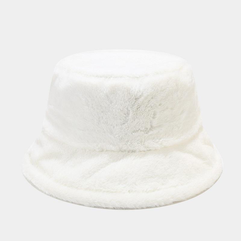 Minimalistický rybářský klobouk z umělé králičí kožešiny - Podzim/Zima Teplý plyšový design pro venkovní nošení