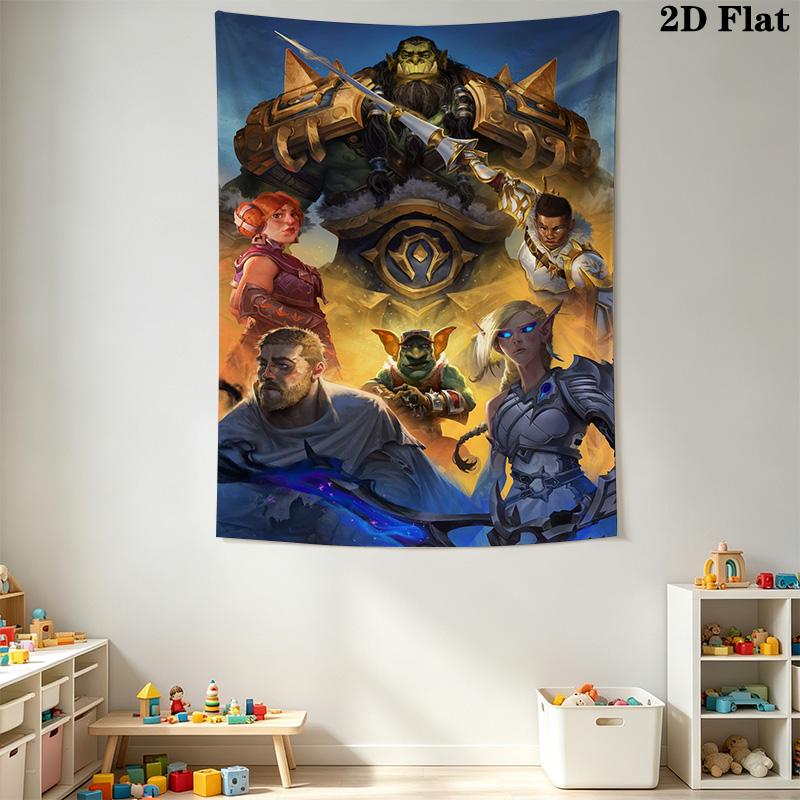 World Warcraft Official Magazine Tapestry Background Cloth Wallmounted Wall Covering Decoration Atmospheric Background Cloth Soft