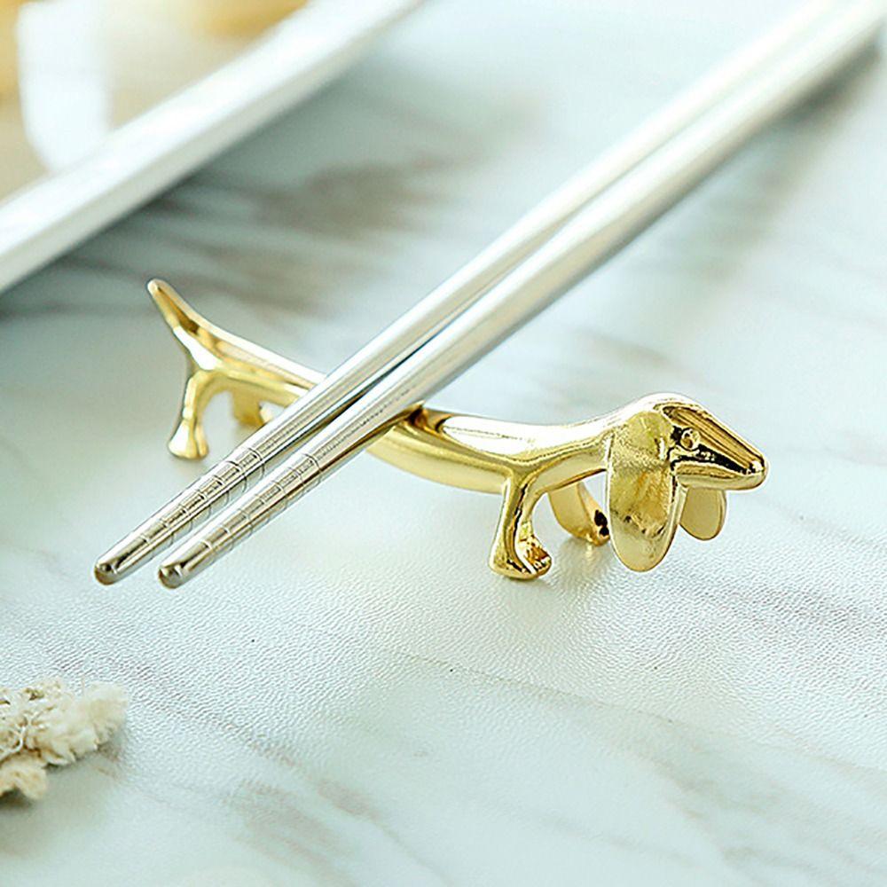 1Pcs Metal Chopsticks Rack Cat Dog Deer Design Fork Storage Holder Art Craft Table Decoration