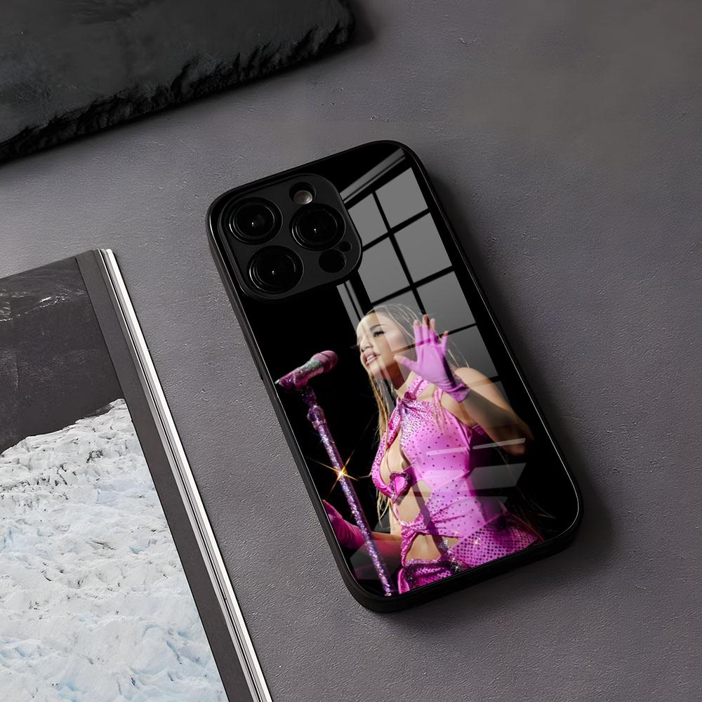 E-Emilia M-Mernes Singer Phone Case For IPhone 17 Air 16 E Pro Max 15 14 13 Mini 12 Pro 11 Max Plus Black Glass Cover