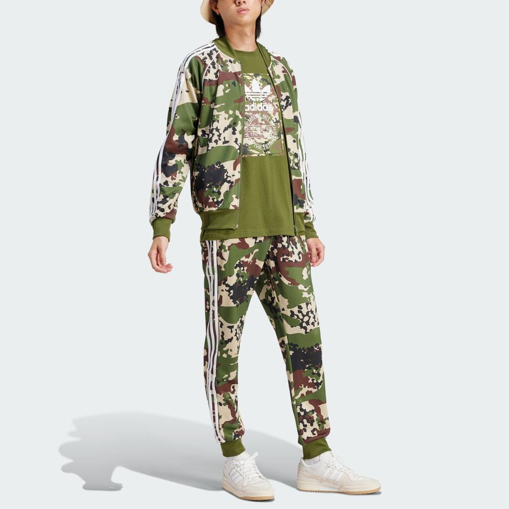 Adidas Originals Logo Camouflage Print Round Neck Pullover Short Sleeve T-Shirt Men T-Shirts Wild-Pine IS0248