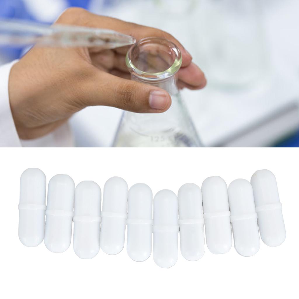 10 st Magnetiska omrörare 9x28mm Temperaturtålig PTFE Magnetisk omrörare Mixerstav för Lab