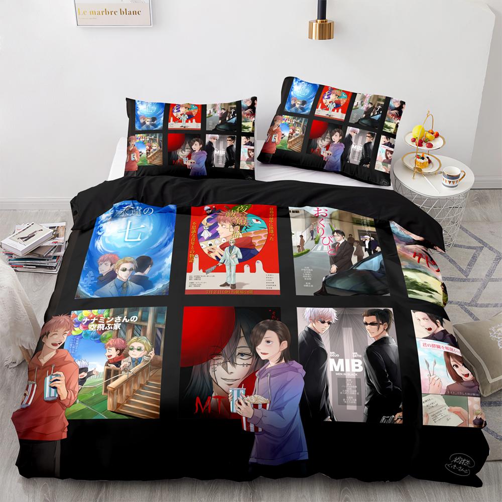 Jujutsu Kaisen Bedding Set Single Twin Full Queen King Size Anime Bed Set Aldult Kawaii Kid Bedroom Duvetcover Sets 3D Print 043