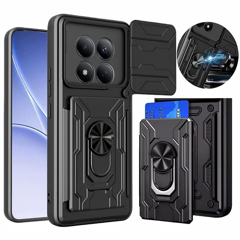 Heavy Duty Armor Shockproof Case For Xiaomi Redmi Note 15 Pro 5G 4G Note15 Pro Plus Lens Protector Cover Card Slot Holder Funda