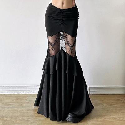 Summer Women's Solid Color Slim-fit Street Fashion High Fanny Pack Hip Gauze Skirt