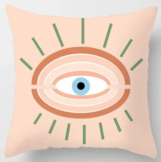 Geometric Abstract Pattern Plush Square Cushion Cover Family Chair Living Room Bedroom Sofa Decorative Pillowcase 45X45Cm