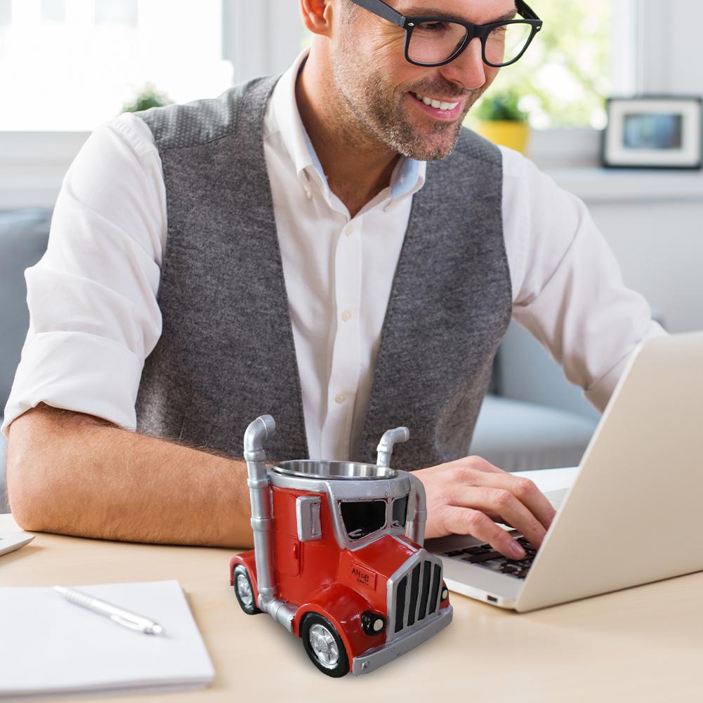 Semi-Truck Coffee Mugs Handcrafted Truck Coffee Mug Creative Truck Coffee Cup for Truck Driver