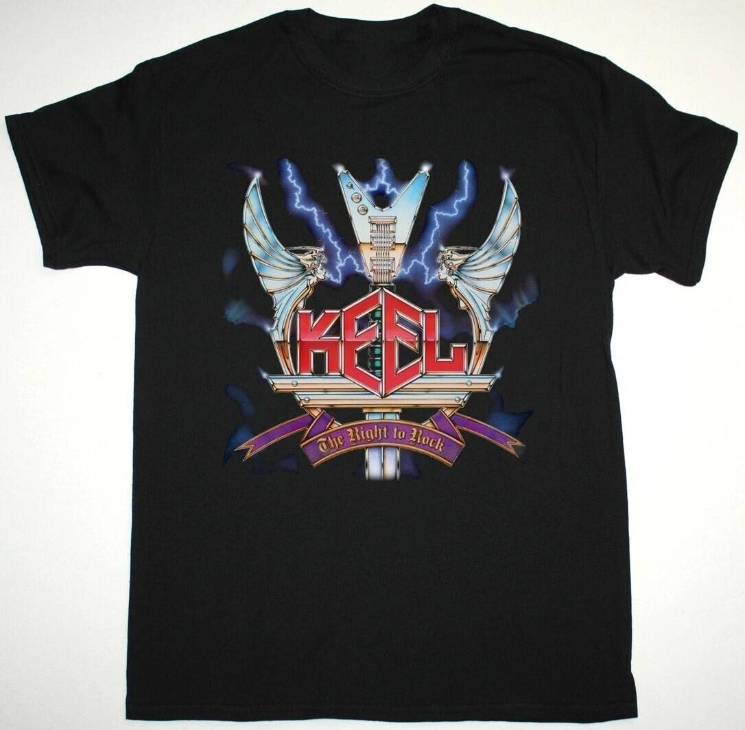 Keel Band THE RIGHT TO ROCK 1985 Shirt Classic Black Unisex S-5XL XL