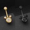 Temperament Jewelry Titanium Steel Mickey Diamond Inlay Navel Nail Belly Rings