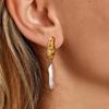 Artistic Stainless Steel Earrings Stylish Irregular Golden Geometric Pendant Ear Studs Everyday Wear Women Earrings