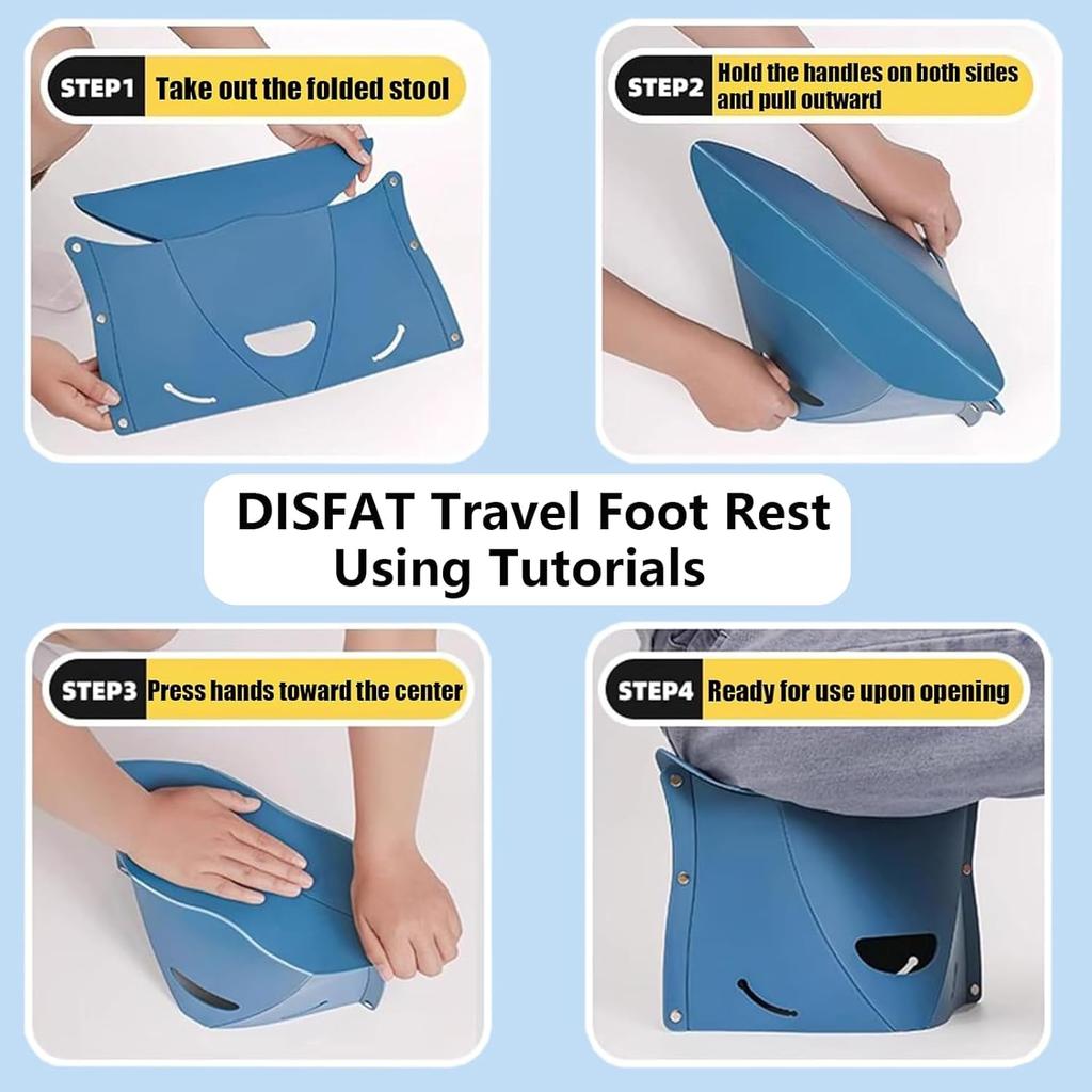 Travel Foot Rest for Airplane,Airplane Foot Rest,Portable Folding Under Desk Foot Stool,Relieves Back & Knee Pain,Comfortable for Long