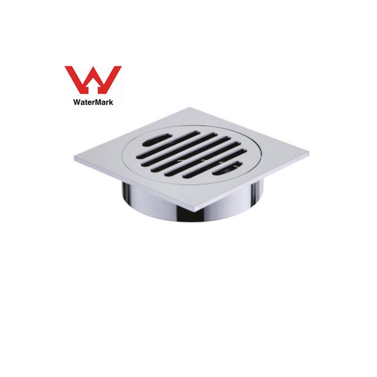 Watermark Floor Drain Brass Bathroom Hidden Drainer Metal Brass Tile Insert Conceal Invisible square Floor Drain Strainer Drain (Black,Brass) чёрный
