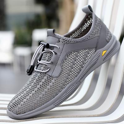 Fashion Designer's New Breathable Men's Mesh Casual Shoes Massage Sole Commuter Work Shoes Men's Daily Driving Shoes Hollow Out