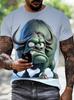 Fun Bull Pattern 3D Printed T-shirt Summer Men's Casual Fashion Round Neck Fashion Trendy Harajuku Personalized Short Sleeve Street Wear