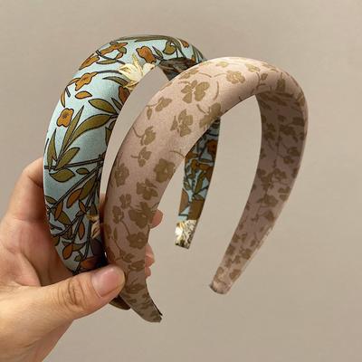 Bohemian Ethnisch Satin Blume Schwamm Gepolstert Haarband Stirnband Erwachsenes Haarzubehör Haarschmuck