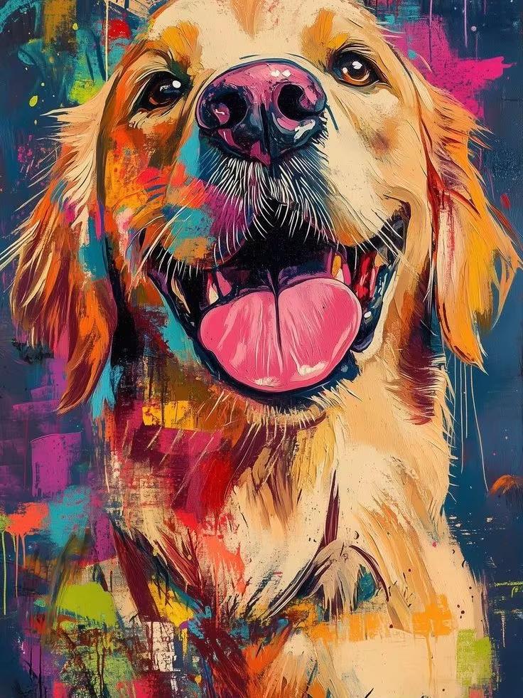 Abstract Funny Animals 5D DIY Full Round Diamond Painting Home Living Room Bedroom Aesthetic Bar Decoration Gift