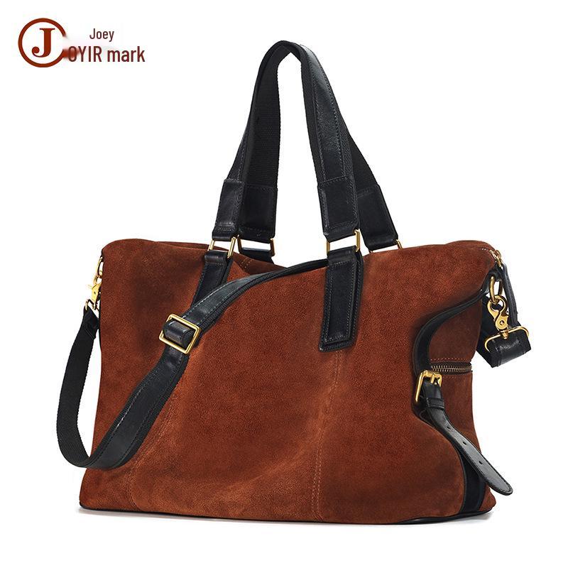 

Унисекс Ретро Сумка-тоут из замшевой кожи - Модная плечевая сумка большой вместимости