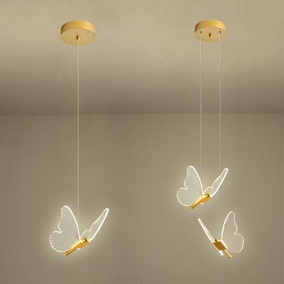 Modern Acrylic Butterfly Spiral Staircase Chandelier Luxury for Living Room Dining Room Villa Home Decoration Lighting Lamps LED