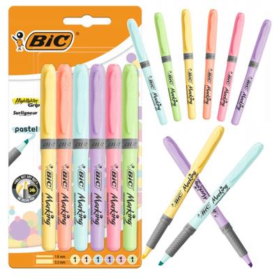 Bic Highlighter Grip Pastel Blister Pack Of 6 Pcs 992561