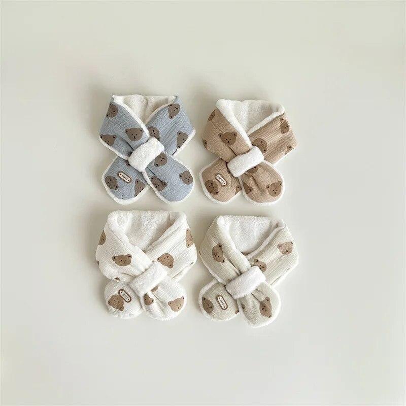 Warme Säuglingsbaby-Schals, koreanische niedliche Cartoon-Bär-Babyschals, Herbst-Winter-warme Schals für Neugeborene, Jungen, Mädchen, Fotografie-Requisiten